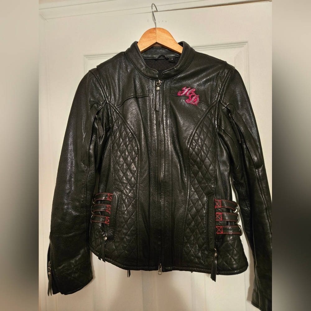 Black Quilted Leather Harley Davidson Leather Jacket